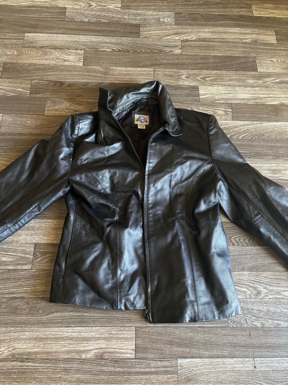 Women’s Black genuine Leather Jacket - Classic Zip Front Coat